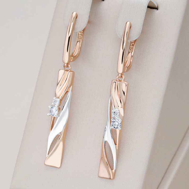 Elegante Kristall Damen Ohrringe Gold