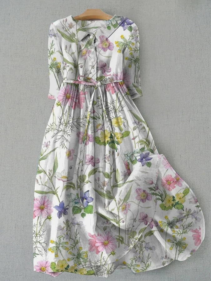 Sommerliches Damen A-Linien Kleid mit Blumenmuster