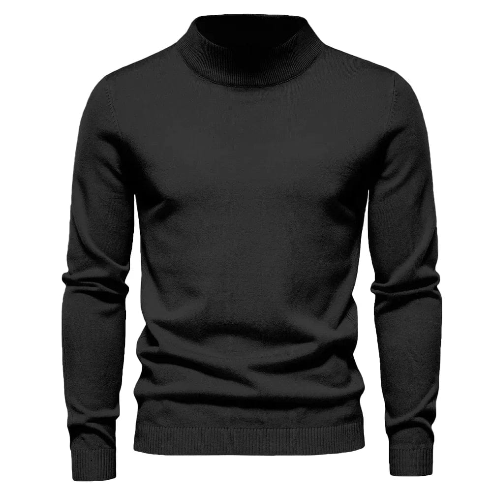 Black polo neck shirt online