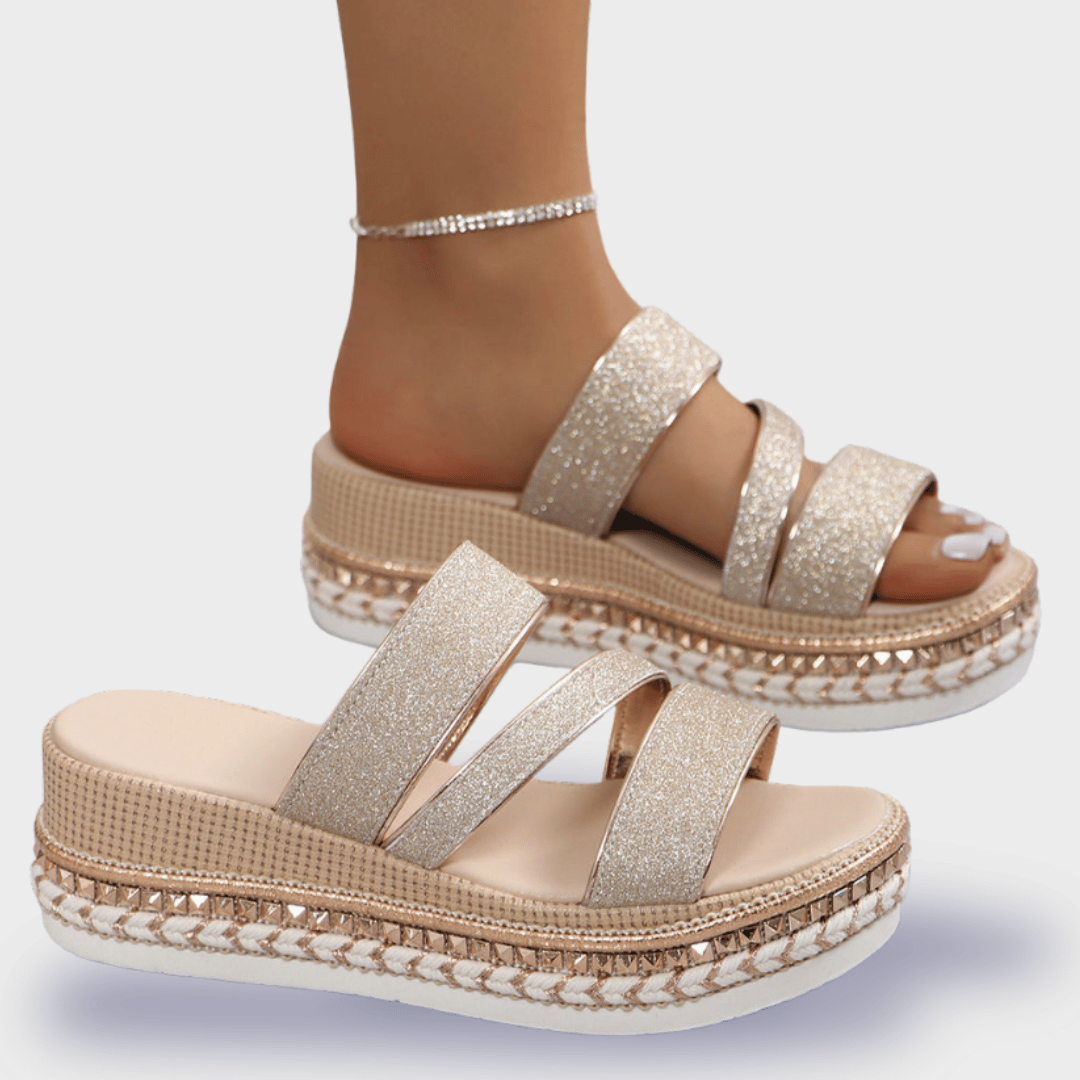 Bequeme Keil Damen Sandalen mit Premium Polsterung