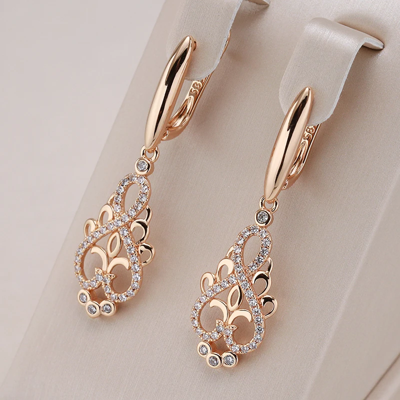 Elegante Damen Ohrringe mit Zirkonia Gold