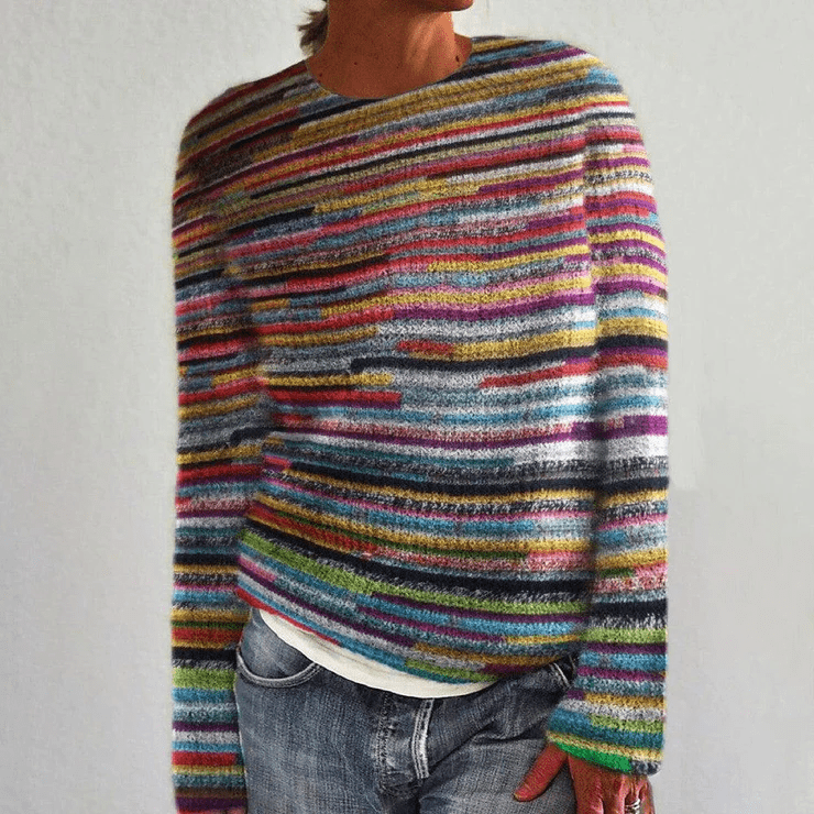 Regenbogen Pullover Pullover Damen Mehrfarbig Pullover Damen