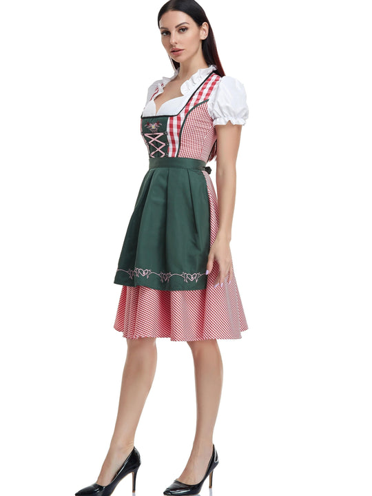 Olivgrünes Oktoberfest-Bierdirndlkleid für Damen