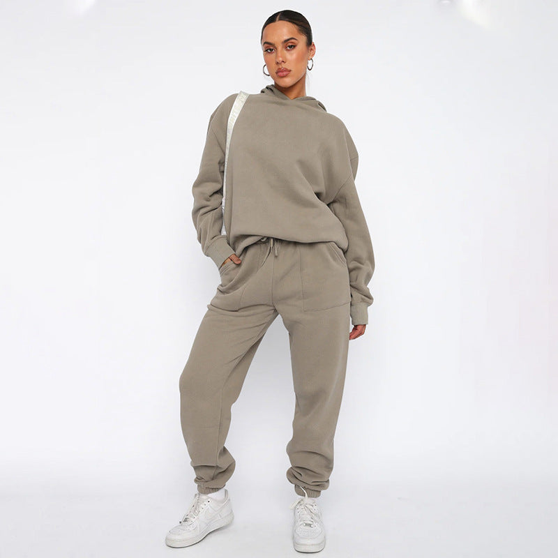 Kapuzenpulli- und Jogger-Set in Übergröße für Damen