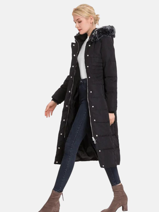 Lange Jacke mit Kapuze für Damen