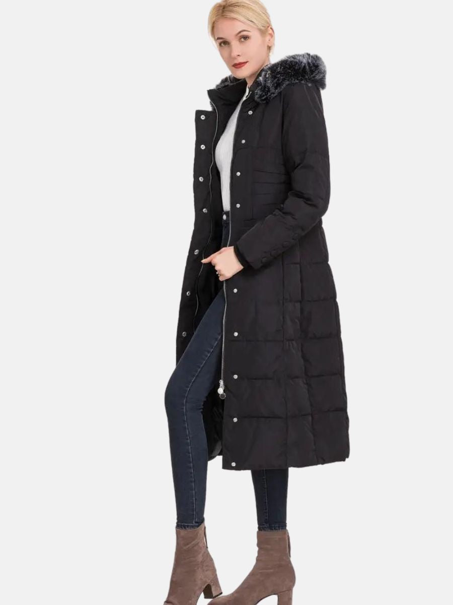 Lange Jacke mit Kapuze für Damen