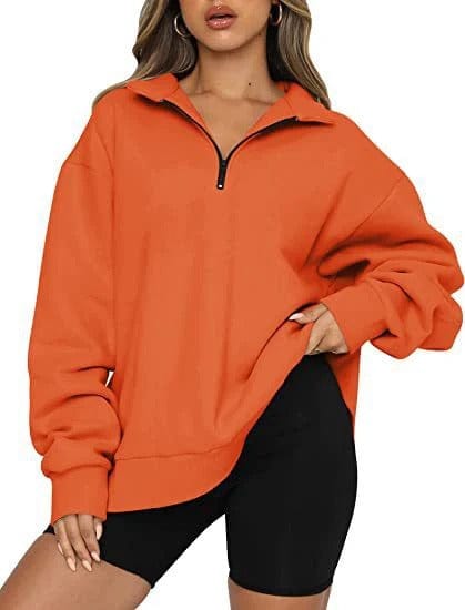 Lässiger Damen-Pullover mit Reißverschluss