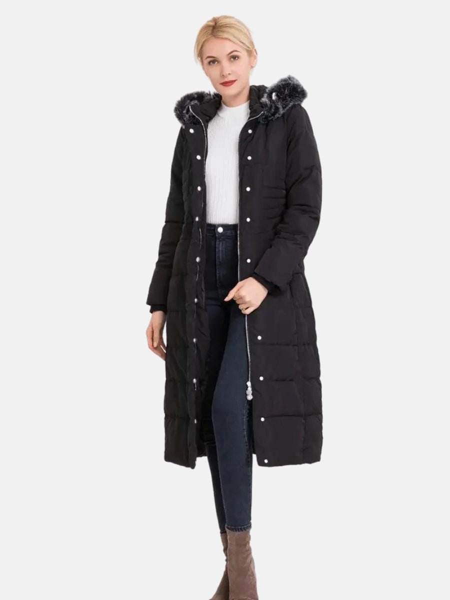 Lange Jacke mit Kapuze für Damen