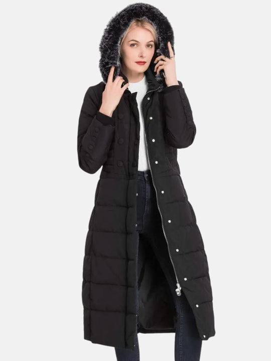 Lange Jacke mit Kapuze für Damen