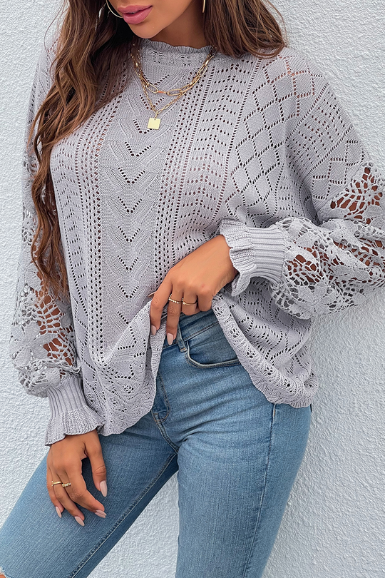 Eleganter Pullover mit Blumenmuster für Damen