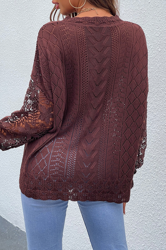 Eleganter Pullover mit Blumenmuster für Damen