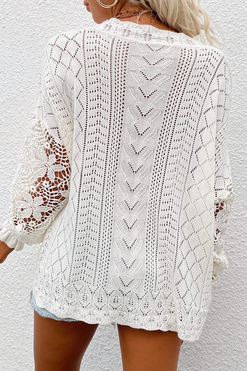 Eleganter Pullover mit Blumenmuster für Damen