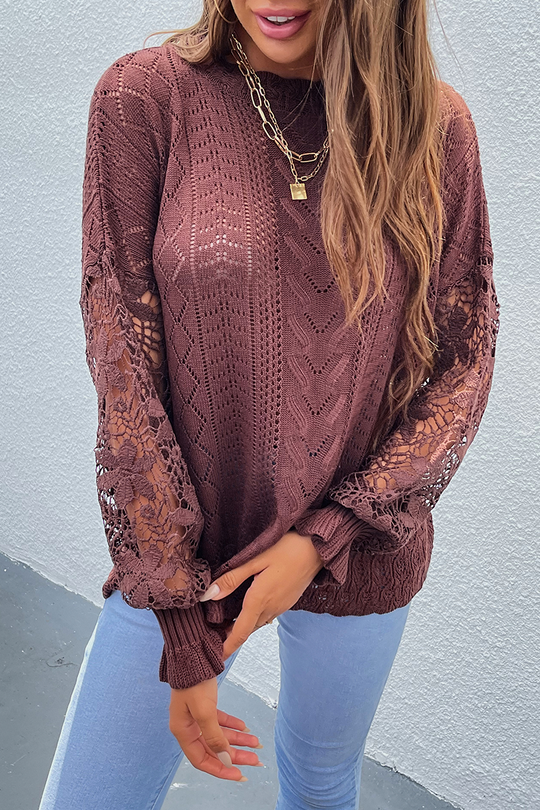 Eleganter Pullover mit Blumenmuster für Damen