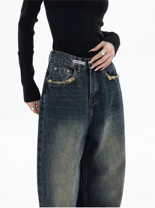 Retro Baggy Jeans für Damen