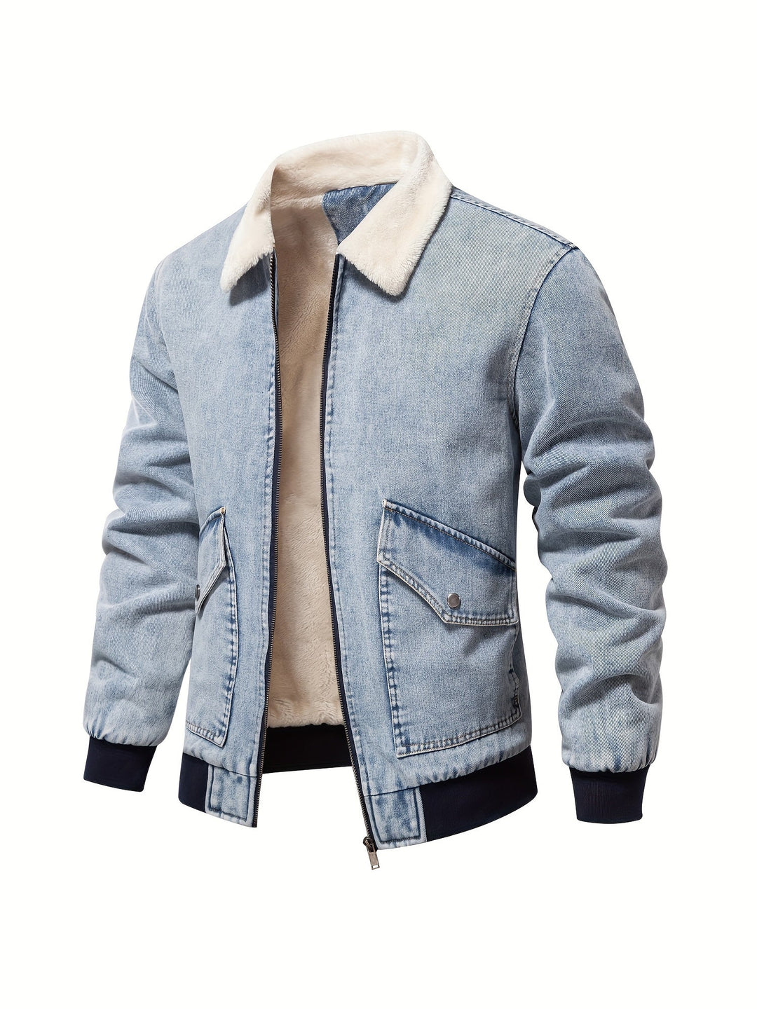 Denim-Fleece-Jacke für Herren