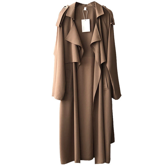 Damen Retro Baggy-Trenchcoat