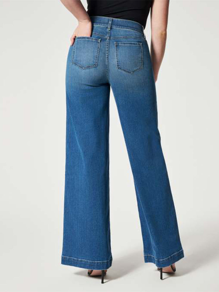 Pull-On Jeans mit weiten Beinen für Damen