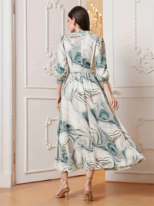 Abstraktes Print-Wickelkleid für Damen