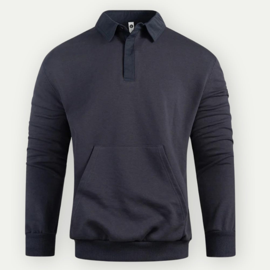 Klassisches Pullover-Sweatshirt mit Kragen für Herren