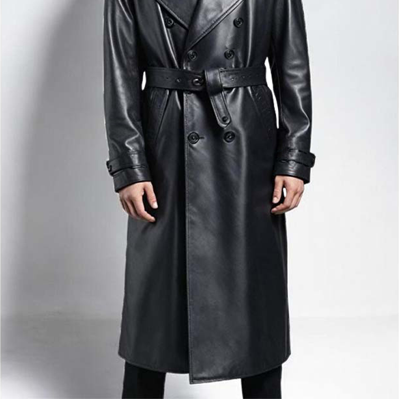Knielanger, zweireihiger Trenchcoat für Herren