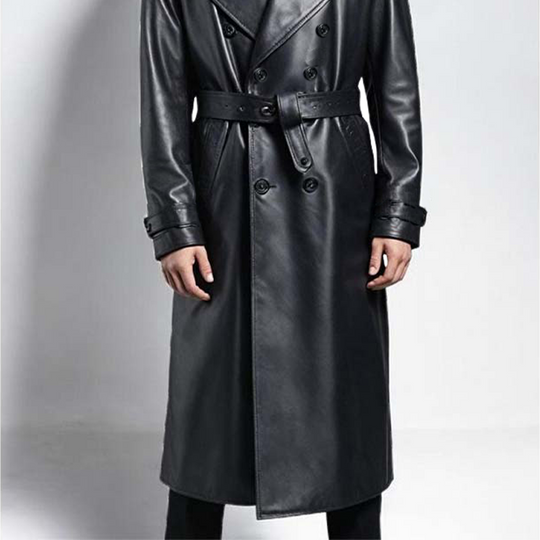 Knielanger, zweireihiger Trenchcoat für Herren