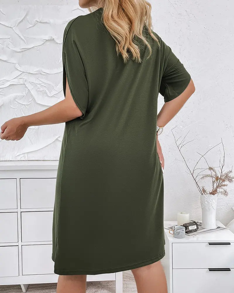 Damen V-Ausschnitt-Kleid