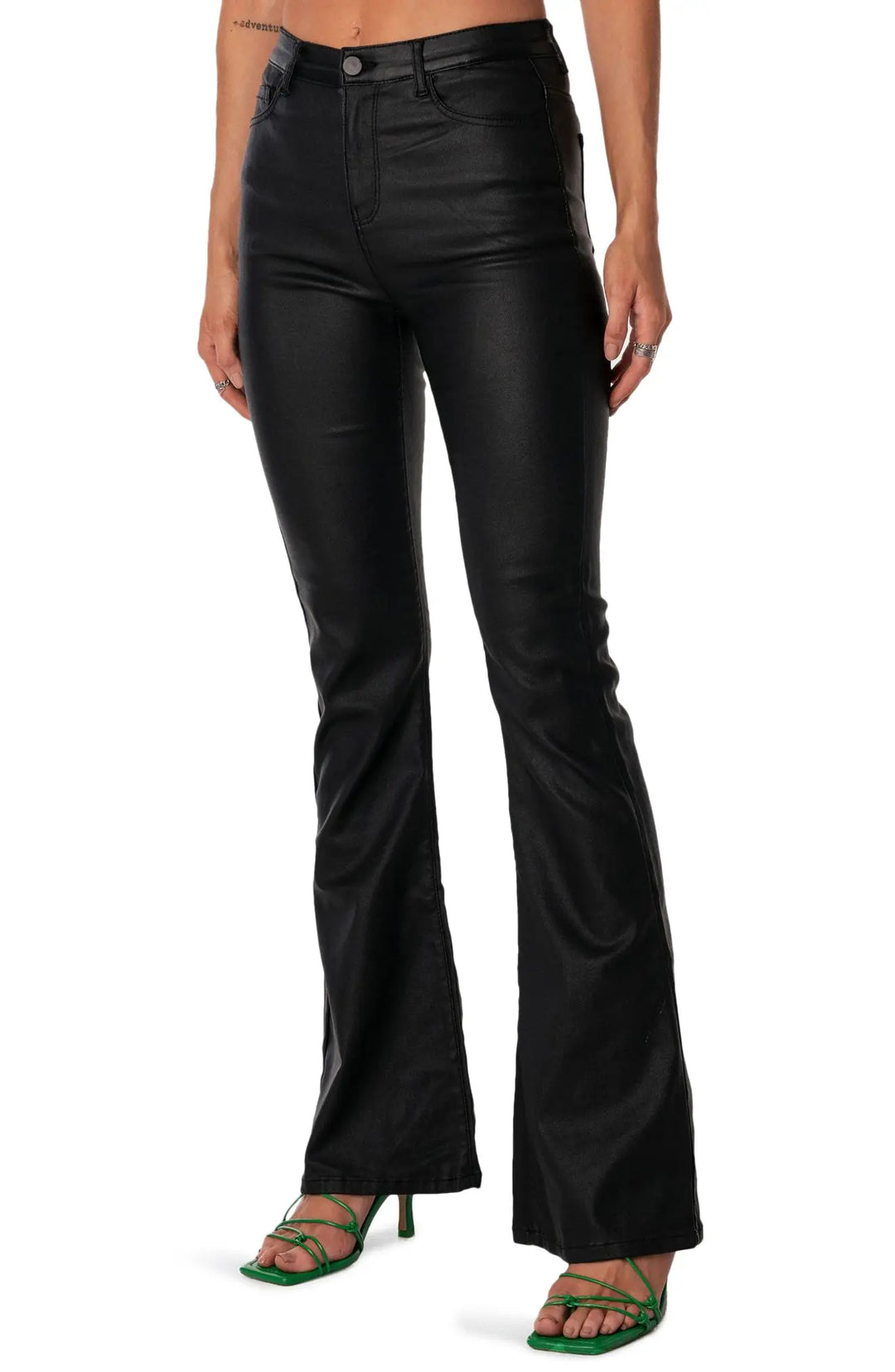 Schwarze Skinny-Hose aus Kunstleder für Damen