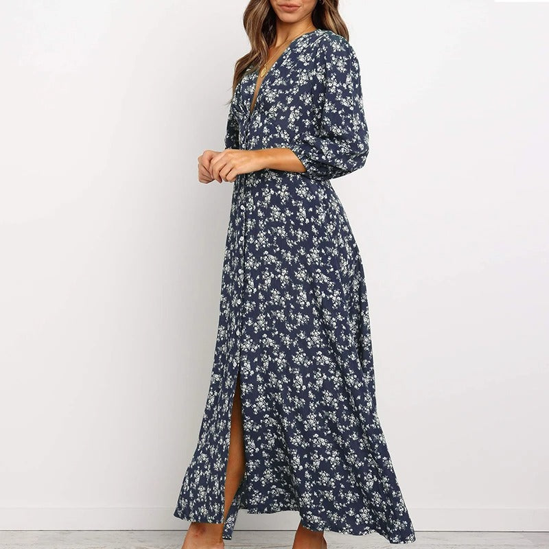 Geblümtes Maxikleid für Damen