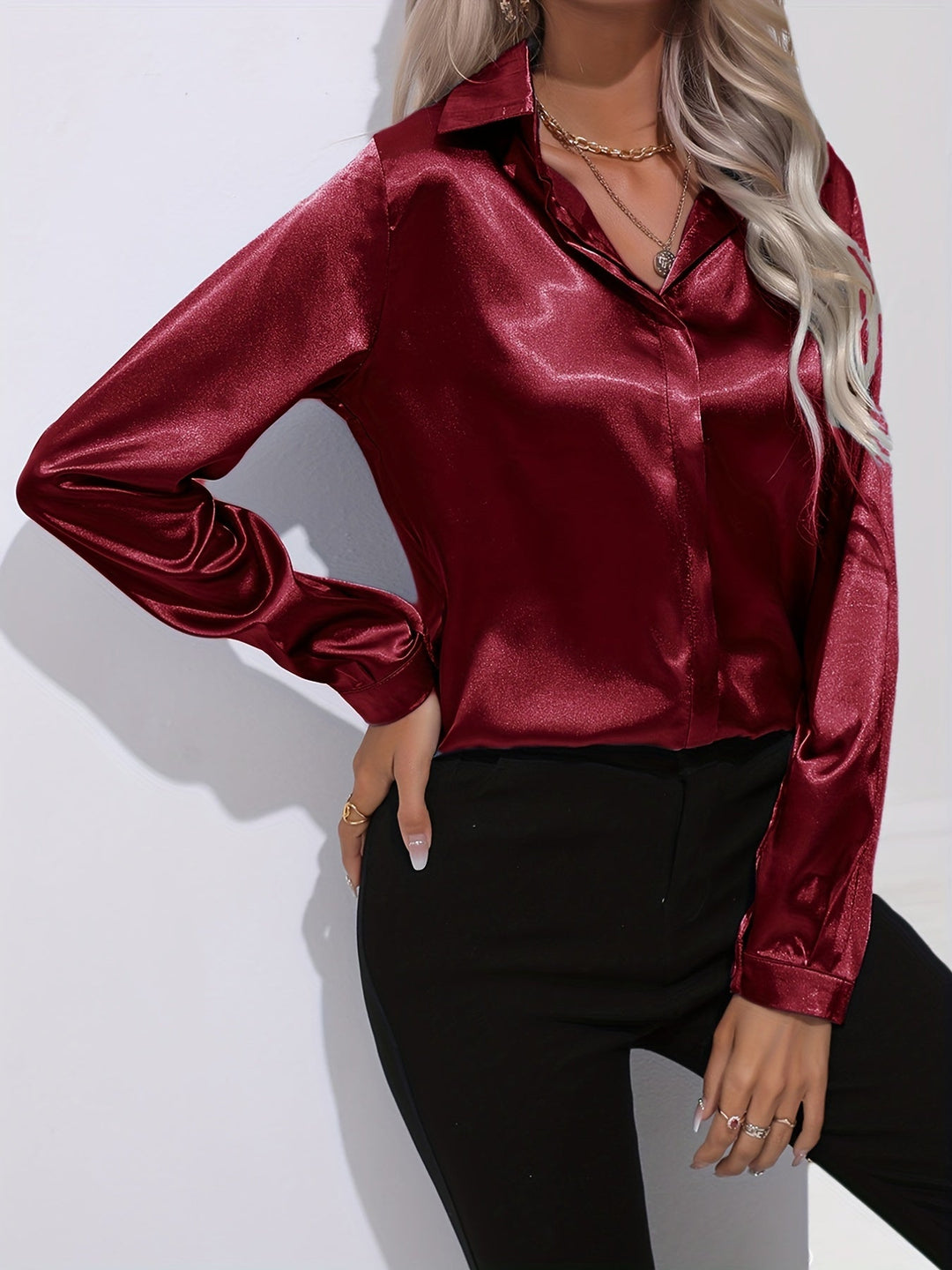 Elegante Satinbluse für Damen