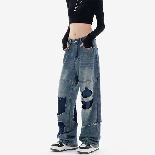 Zerrissene Lose Jeans für Damen