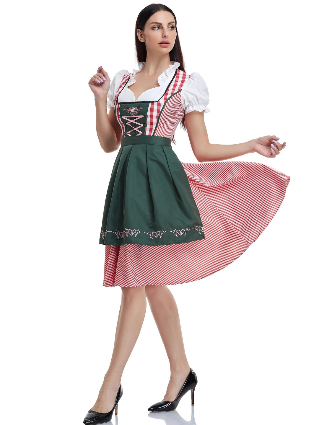 Olivgrünes Oktoberfest-Bierdirndlkleid für Damen