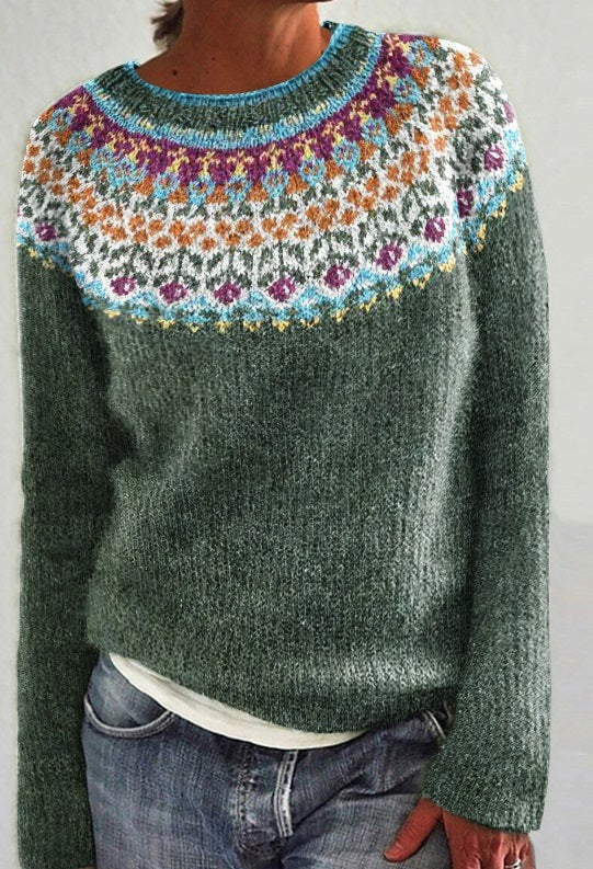 Damen-Pullover mit Gartenmuster