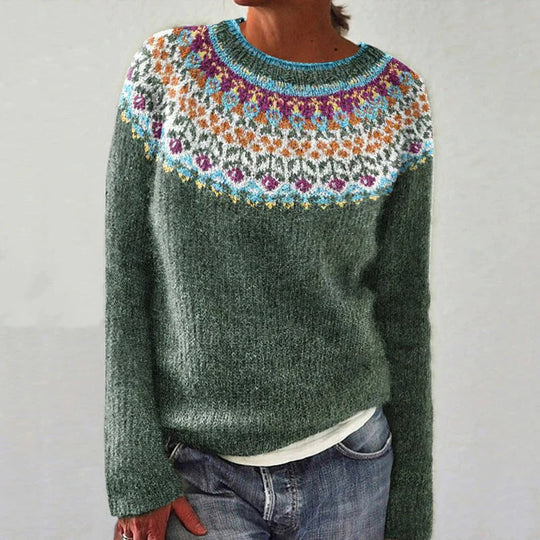 Damen-Pullover mit Gartenmuster