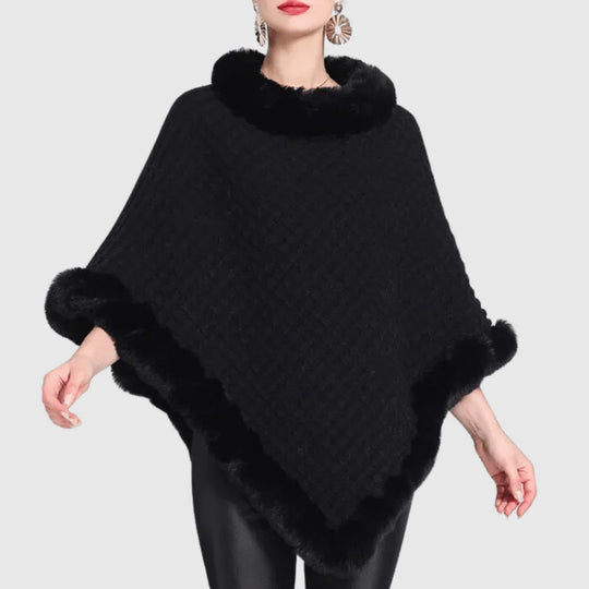 Damen-Rollkragenponcho