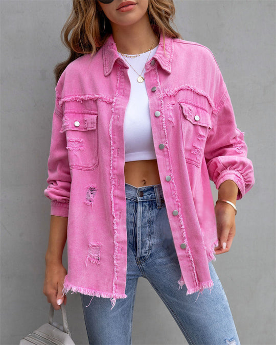 Bunte Denim-Jacke für Damen