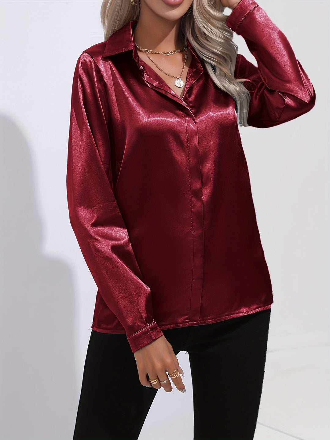 Elegante Satinbluse für Damen