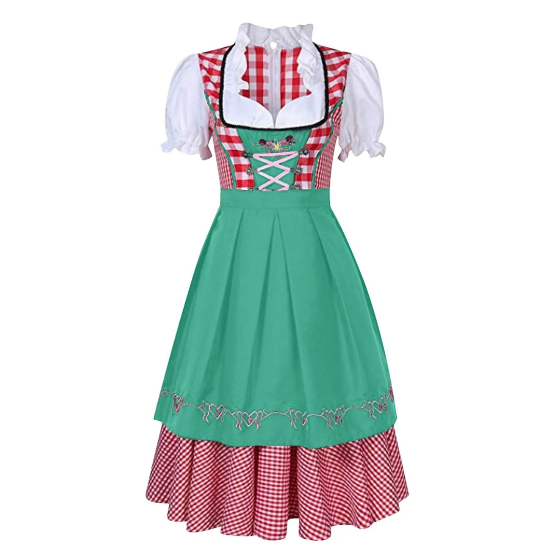 Oktoberfest Kariertes Dirndlkleid für Damen