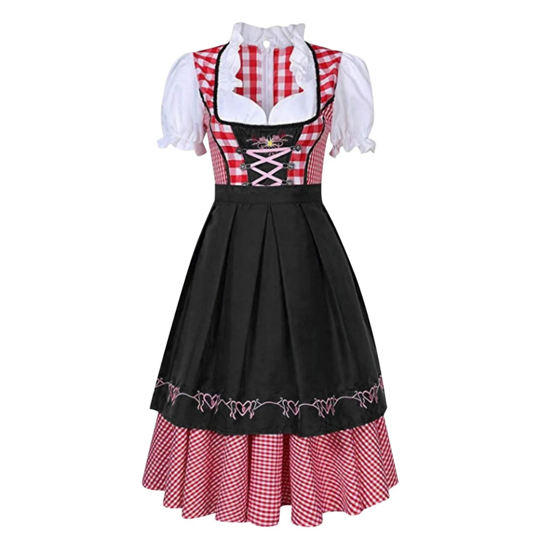 Oktoberfest Kariertes Dirndlkleid für Damen