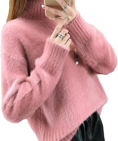 Flauschiger Rollkragenpullover für Damen