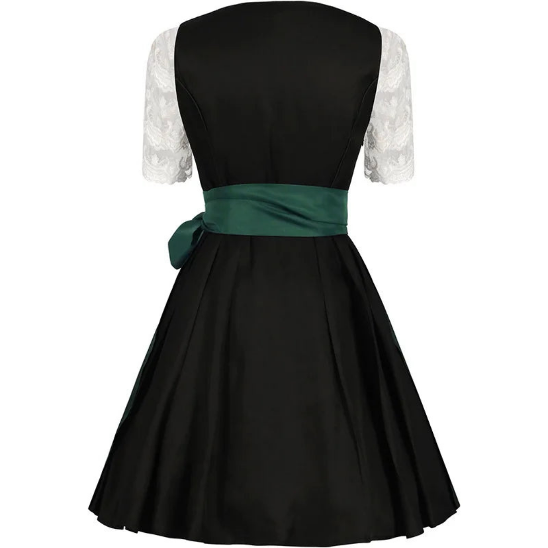 Grün-schwarzes Oktoberfest-Dirndlkleid für Damen