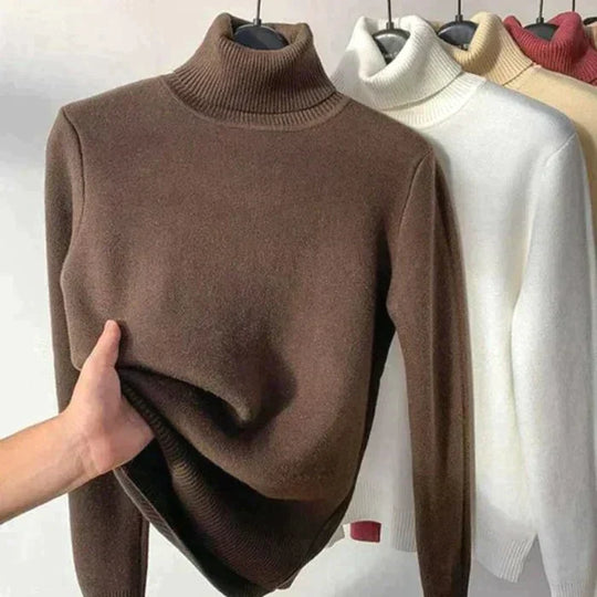 Rollkragen-Strickpullover für Damen