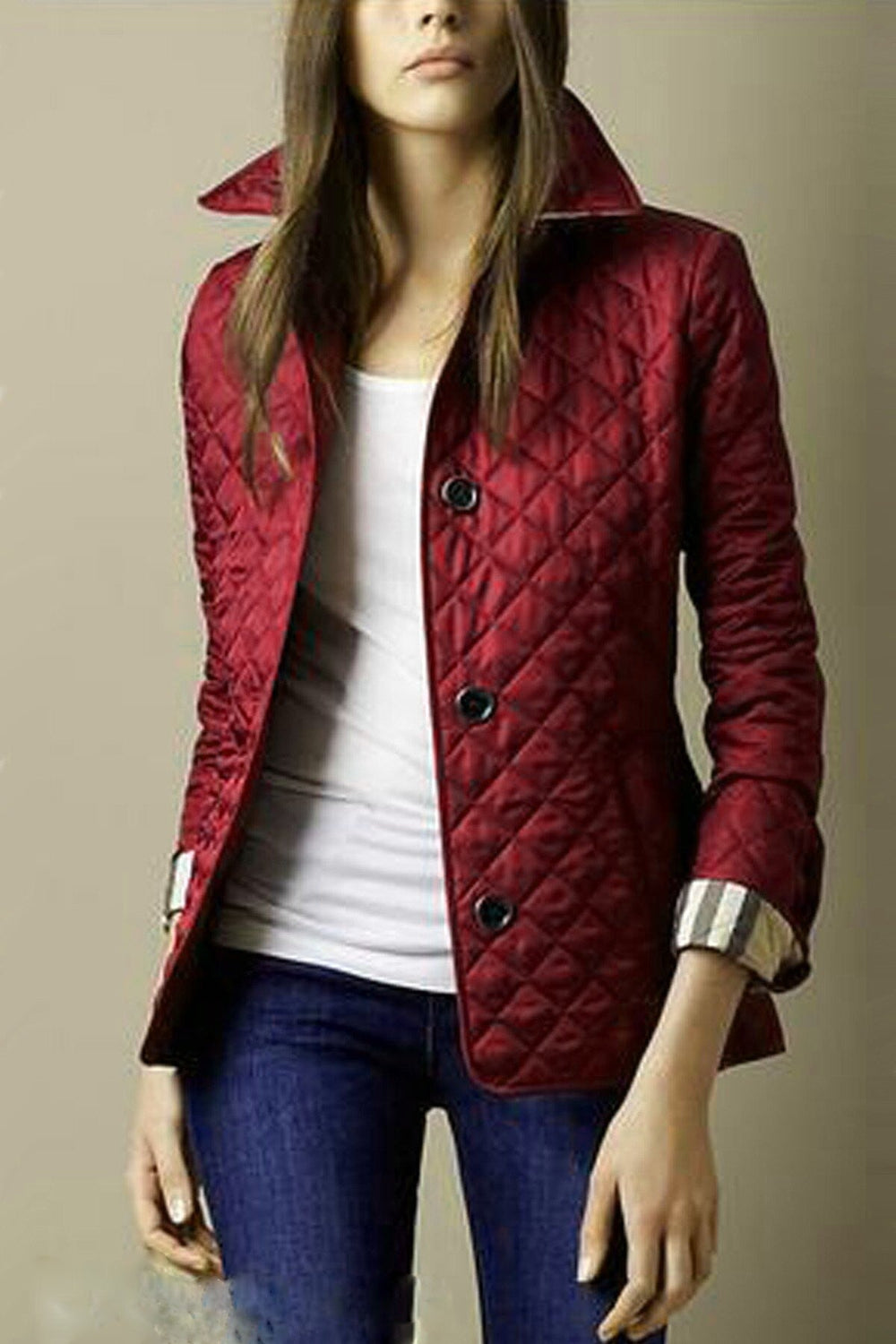 Gesteppte Button Down Jacke für Damen