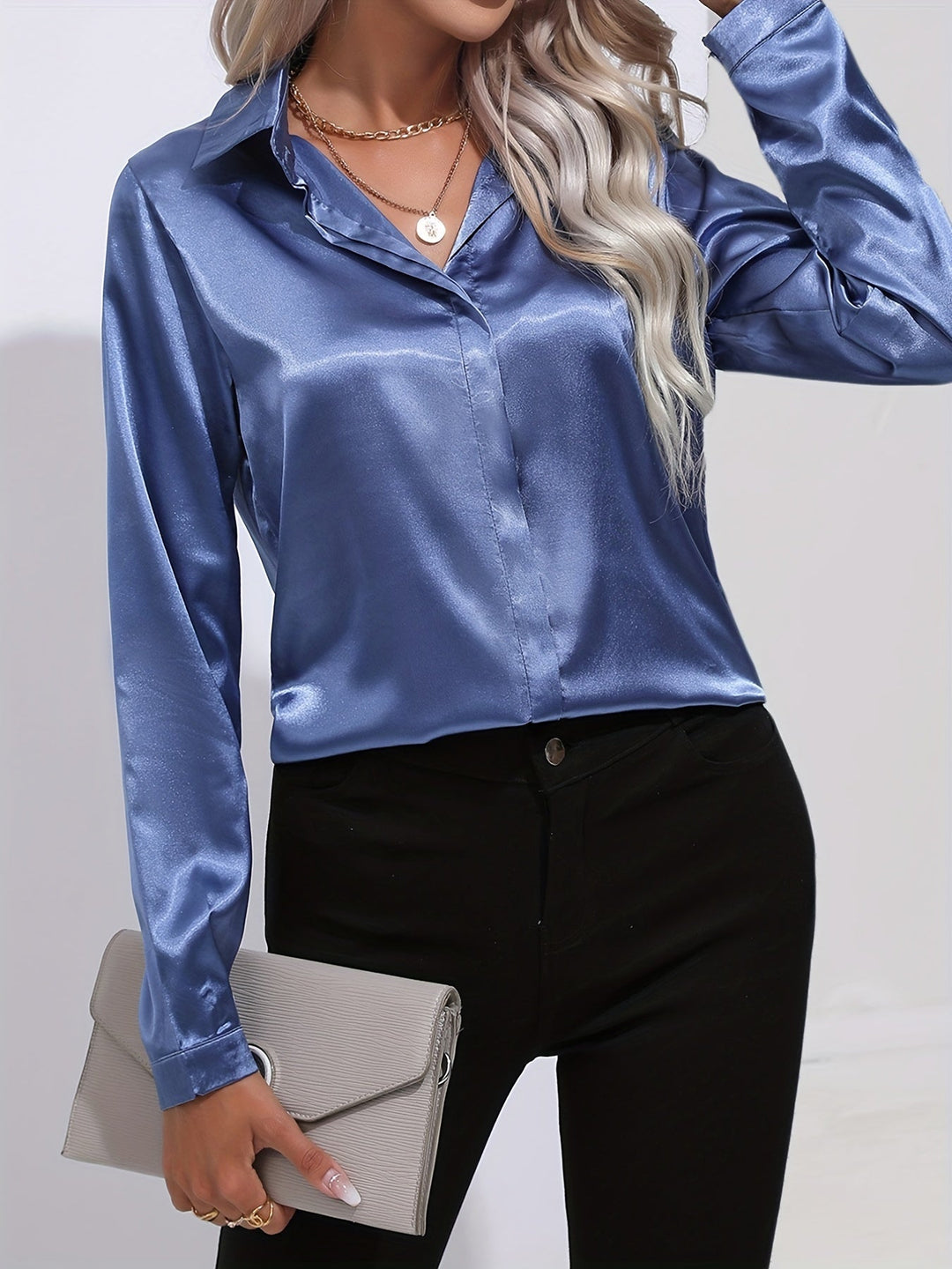 Elegante Satinbluse für Damen