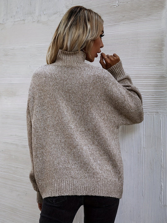 Locker gestrickter Rollkragenpullover für Damen