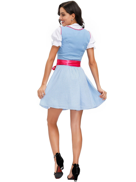 Blaues Oktoberfest Bierdirndlkleid für Damen