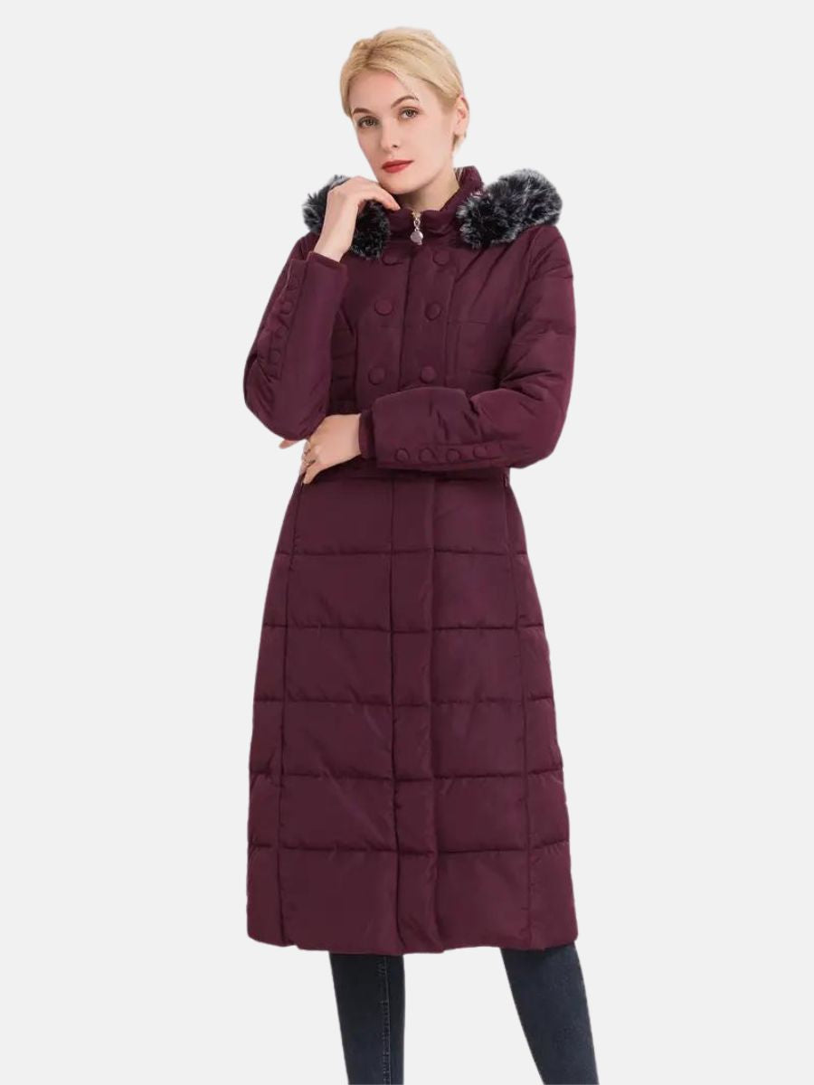 Lange Jacke mit Kapuze für Damen