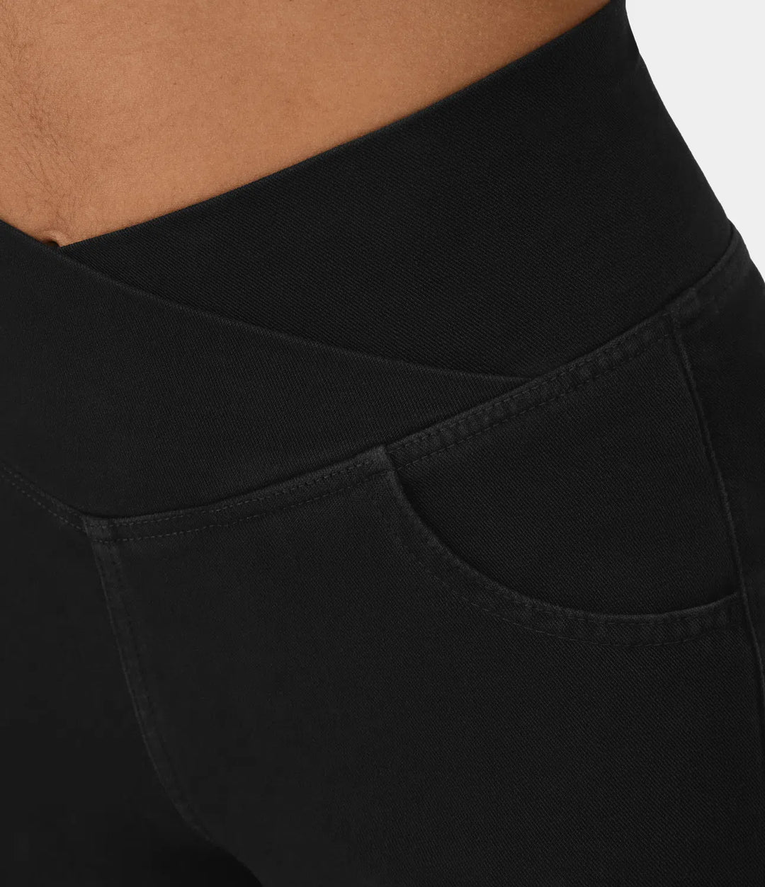 Damen-Hochtaillierte Retro-Flare-Hose mit Überkreuzbund