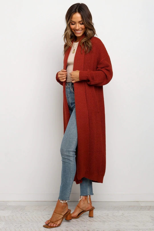 Longline-Strickjacke für Damen