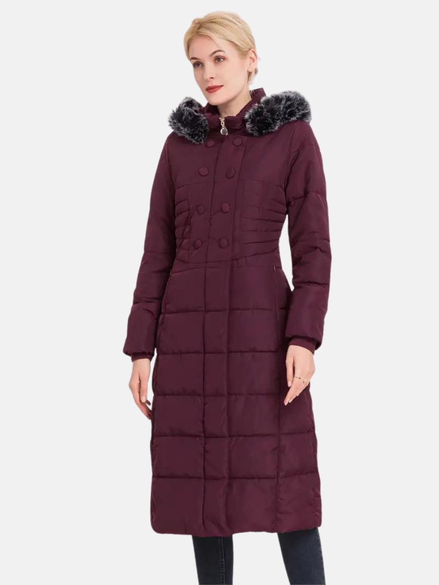 Lange Jacke mit Kapuze für Damen