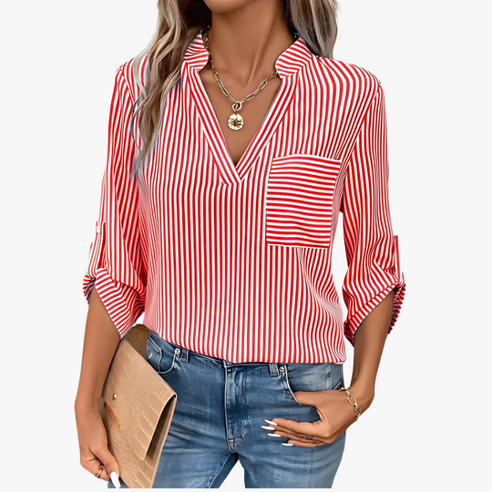 Gestreifte Elegante Damen Bluse